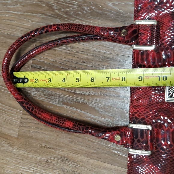 Anne Klein Reptile Textured Large Shoulder Bag / Tote Retro Soft Travel Storage - Picture 6 of 11